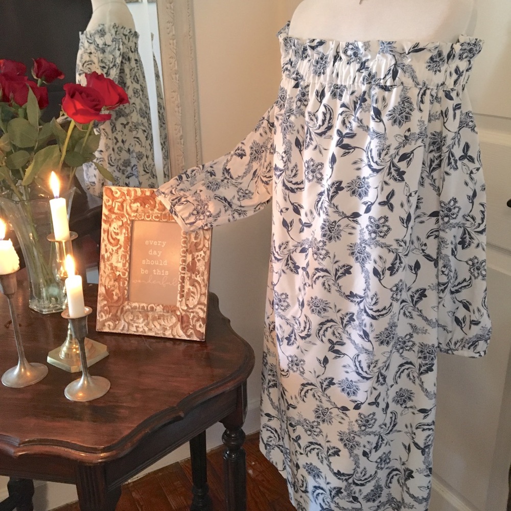 Banana Republic, Off the Shoulder Printed Dress